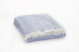 Azure Blue  Color Brushed Mohair Irish Throw Blanket