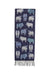 Navy scarf with multiple sheep design motif by Jimmy Hourihan, Dublin, Ireland