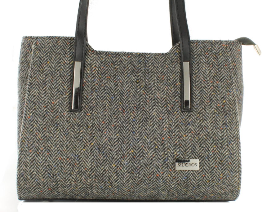 Ladies 'Brid' Plaid Handbag - Brown Fleck Herringbone