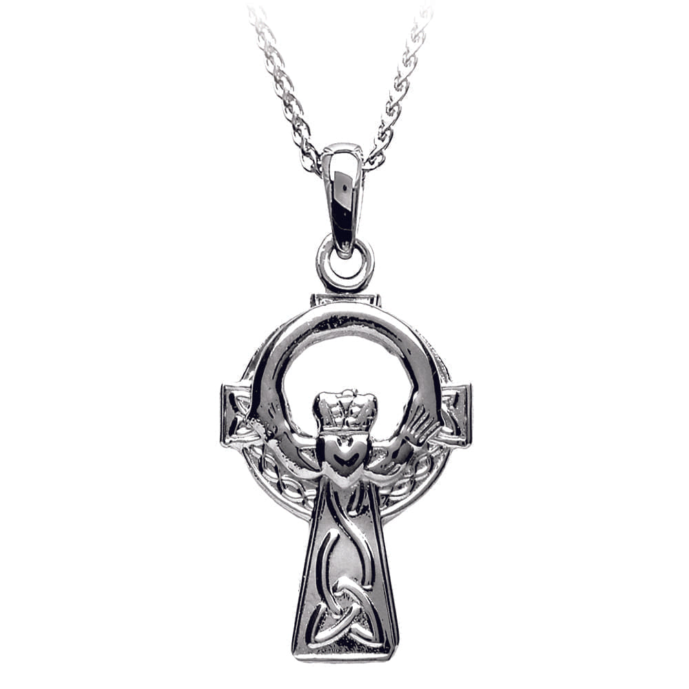 Cross Necklaces For Men's Stainless Steel Celtic Claddagh Cross Necklace  Chain Length 20 to 30 Inches CQSSN543 (NO Back Engraving, 20 Inches) |  Amazon.com