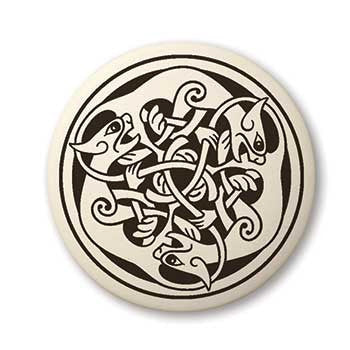 Celtic Cat Porcelain Pendant