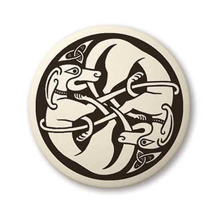 Celtic Dog Porcelain Pendant