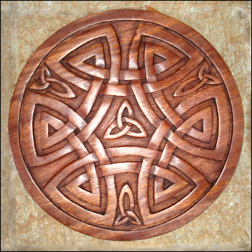 Celtic Trinity Knot Shield Design Wood Carving