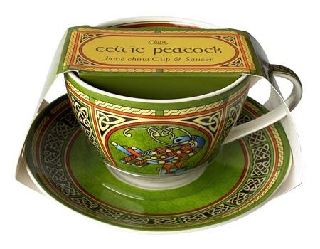 Celtic Peacock Cup & Saucer