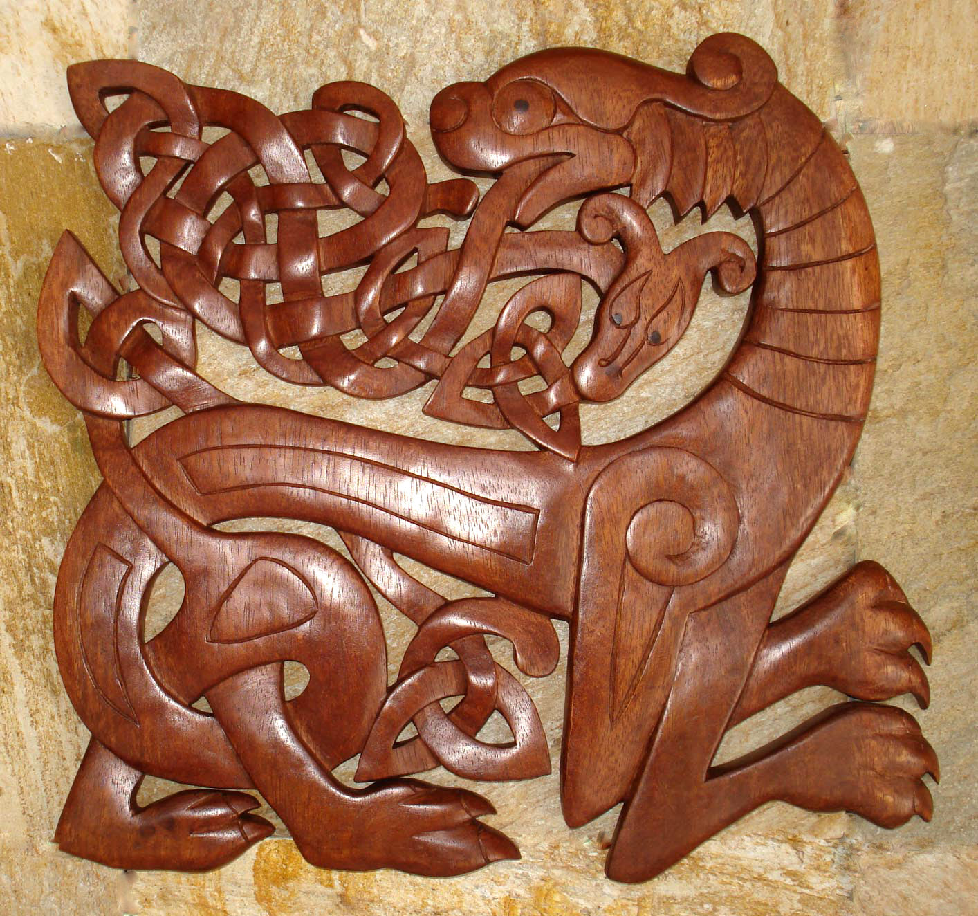 The Celtic Griffin Wood Carving