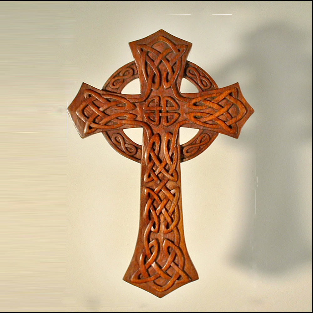 Celtic Cross Wood Carving CR-04
