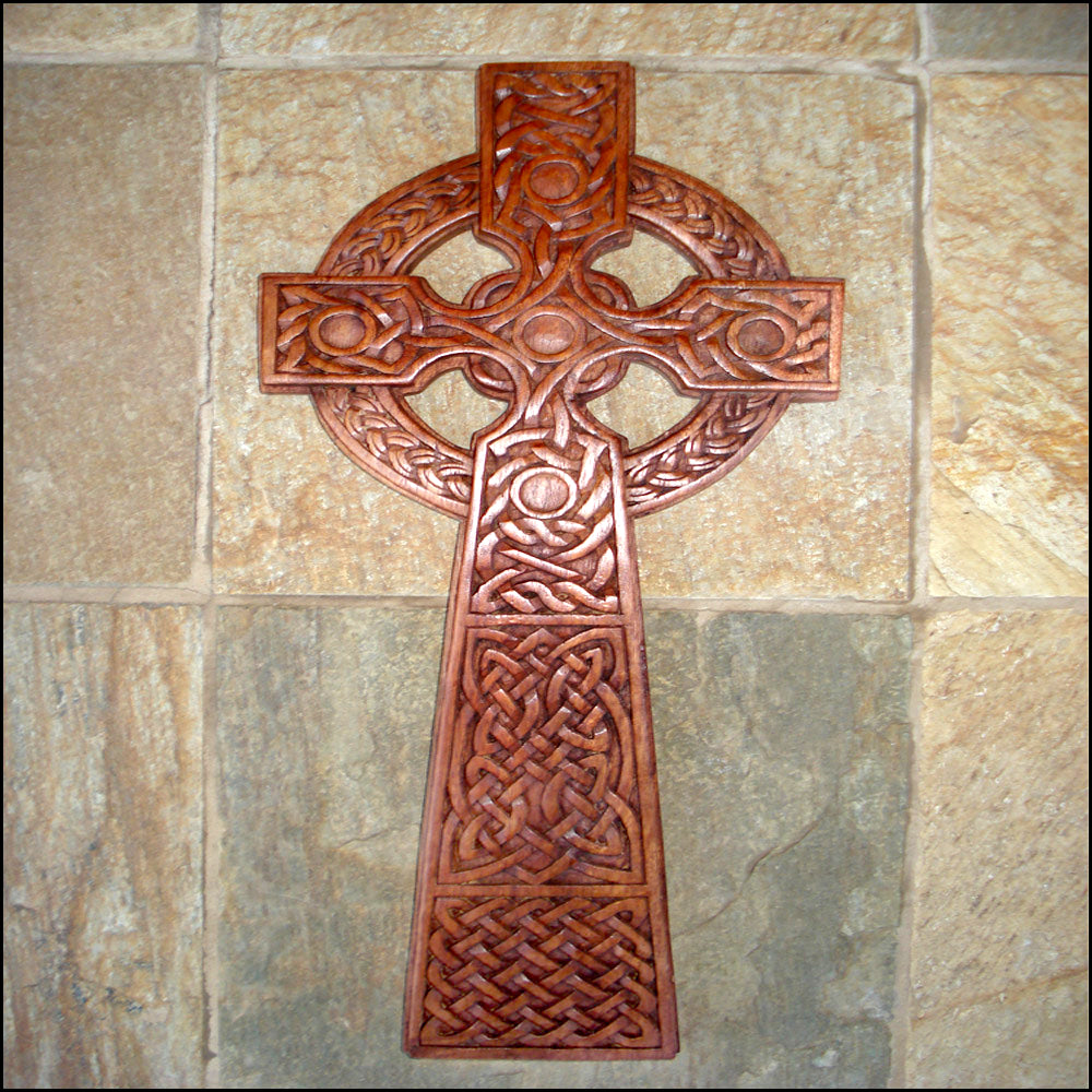 Celtic Cross Wood Carving CR-10