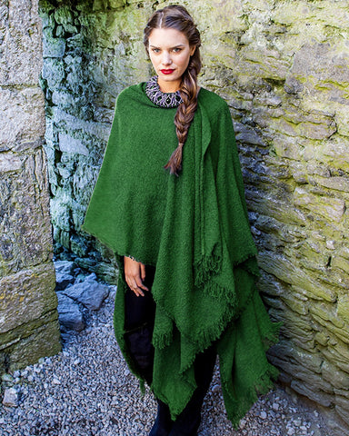 Irish Lambswool Shawl Wrap Lightweight Poncho Oversized Scarf, Irish Wool  Shawl Knitted Bridal Ruana Wrap Women's Irish Cape Made in Ireland 