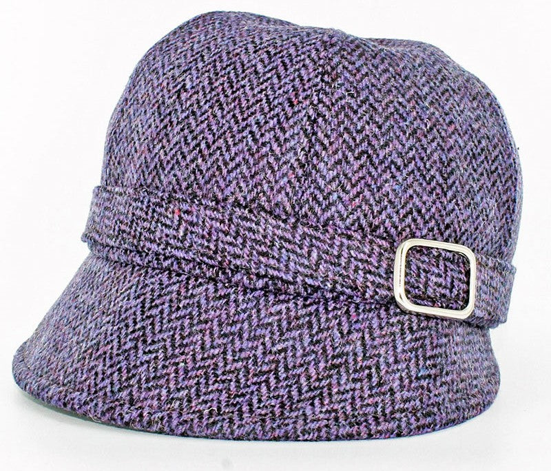 Women's Irish Flapper Hat - Purple Herringbone