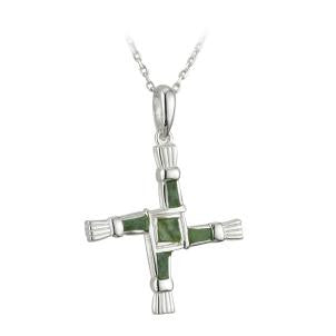 Connemara Marble St. Brigid's Cross Pendant