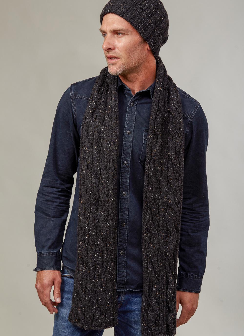 Black wool scarf