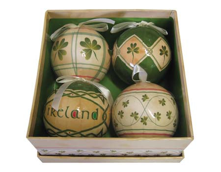 Set of 4 Shamrock Ornaments