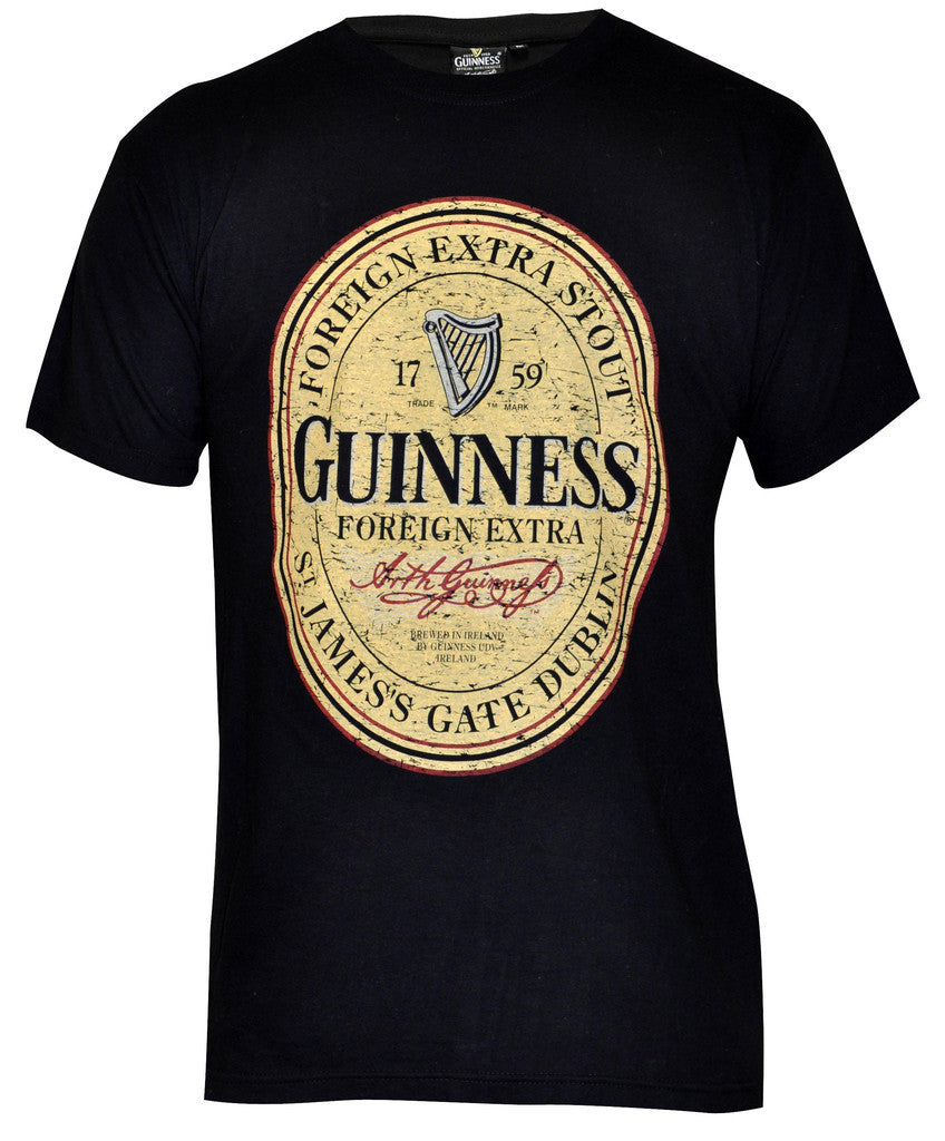 Guinness Distressed English Label T-Shirt