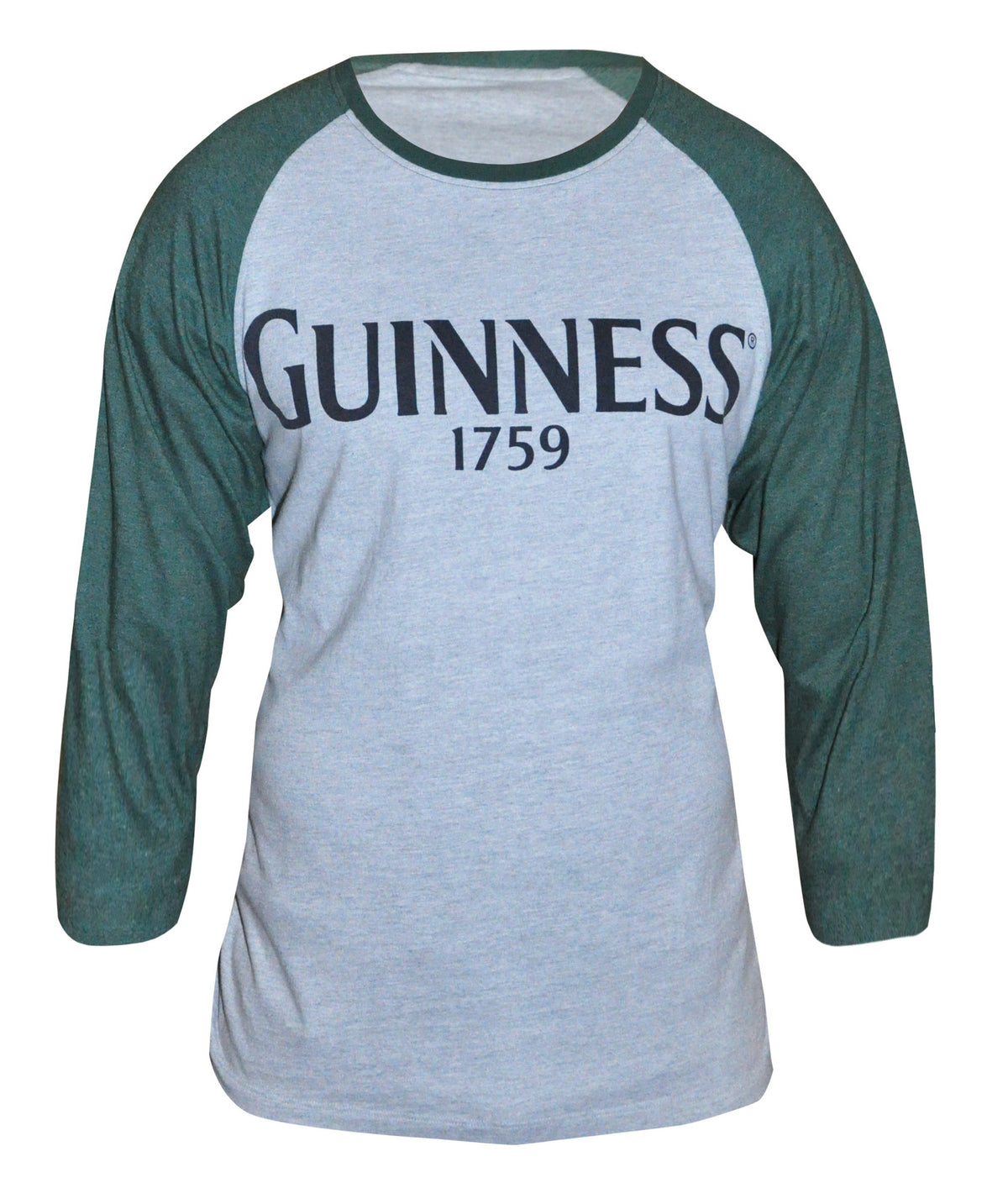 Guinness Men's Grey Baseball T-Shirt-Large