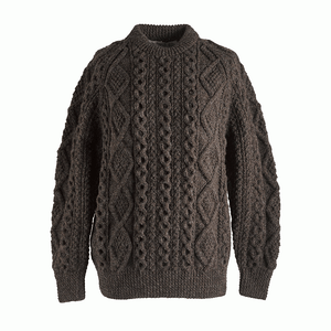 Irish Handknit Crewneck Aran Sweater