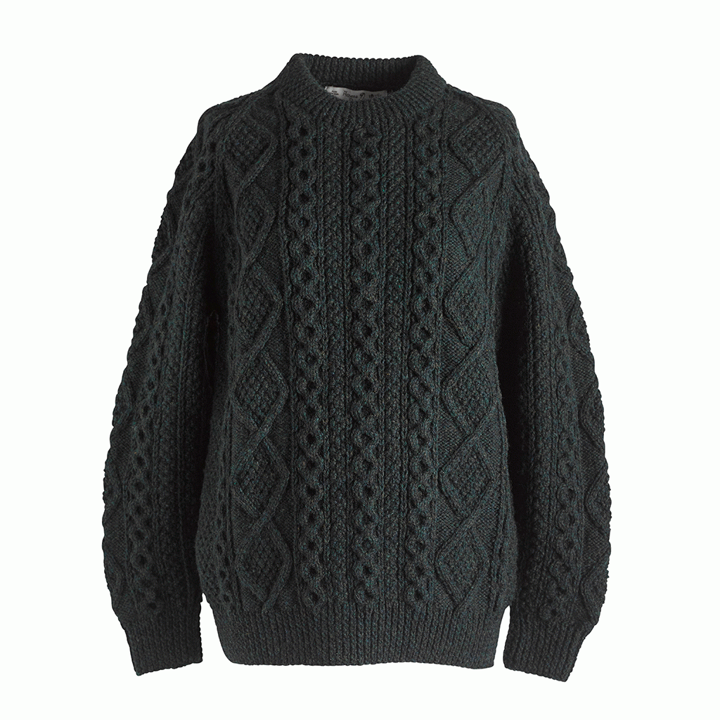 Irish Handknit Crewneck Aran Sweater