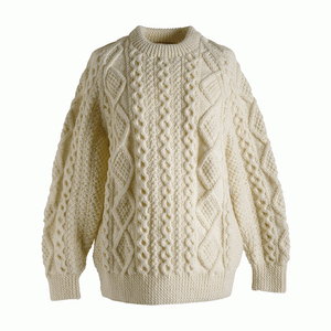 Irish Handknit Crewneck Aran Sweater