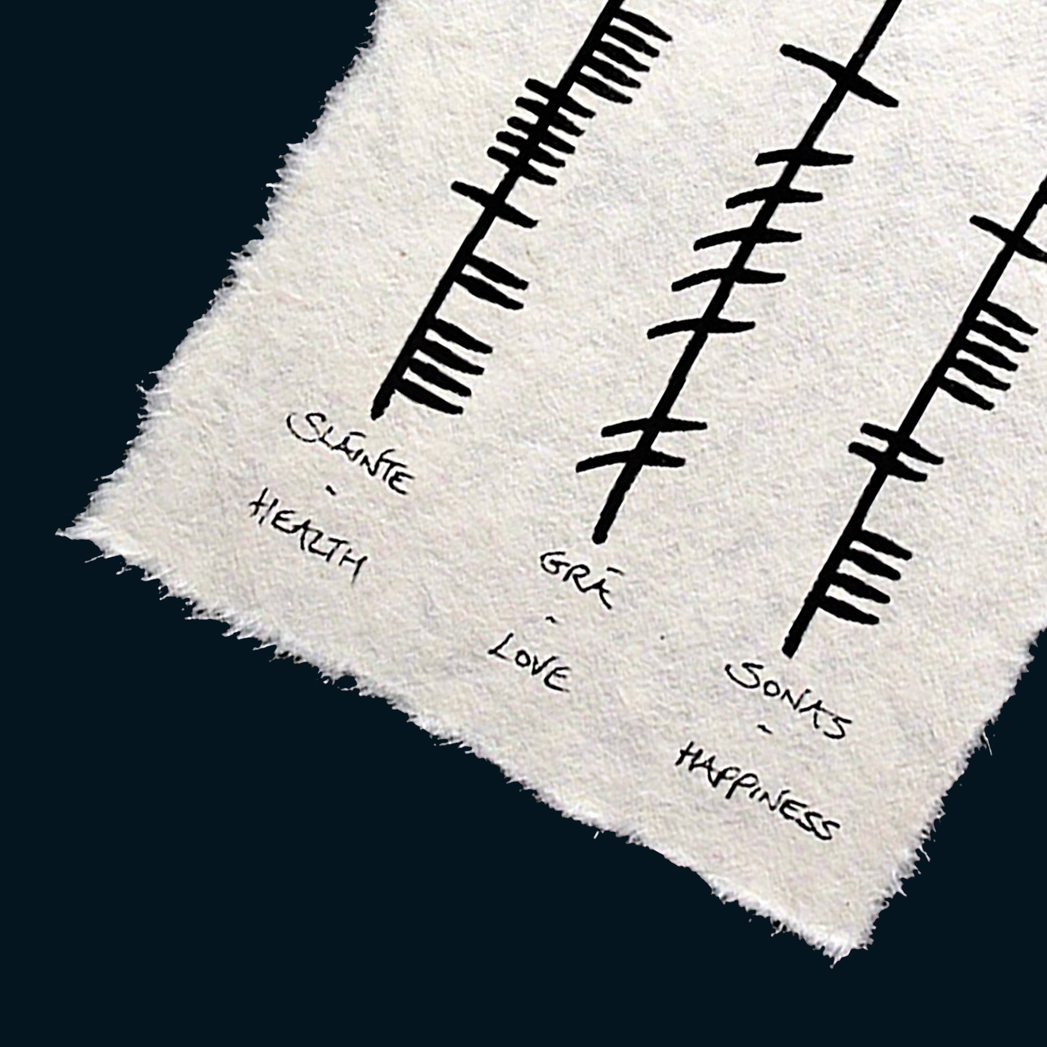 Ogham Wishes - Health/Love/Happiness - Small Frame