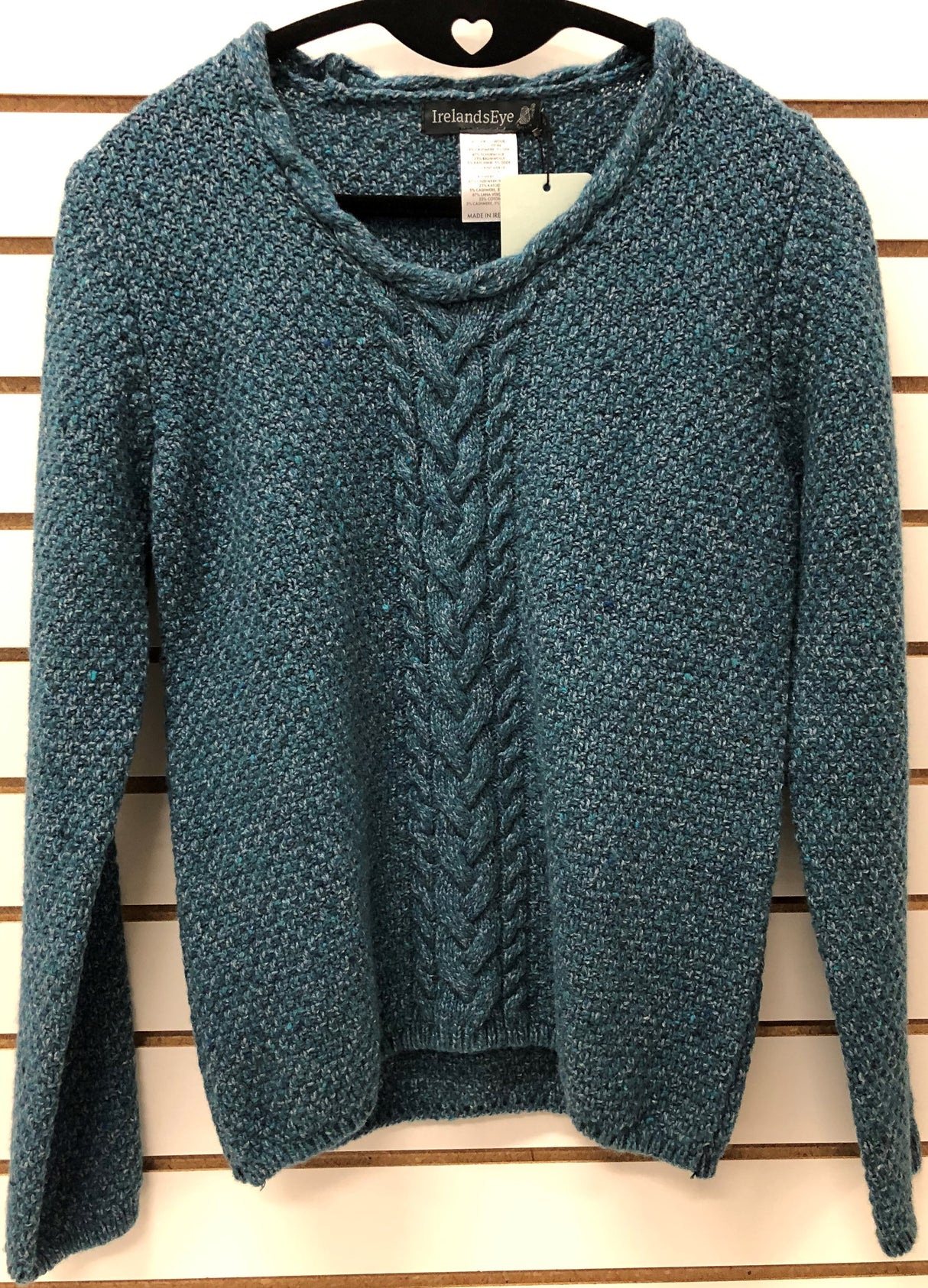Womens Scoop V-Neck Cable Sweater