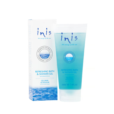 Inis Shower Gel in dsipenser and display box