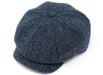 Navy and Aqua Donegal Tweed Peaky Blinders Style Cap by Hanna Hats of Donegal.