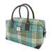 Turquoise Tartan Scottish Harris Tweed Overnight Bag  Glen Appin