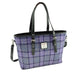 Bold Purple Check Scottish Harris Tweed Women's Large Tote Bag with Shoulder Strap Glen Appin of Scotland