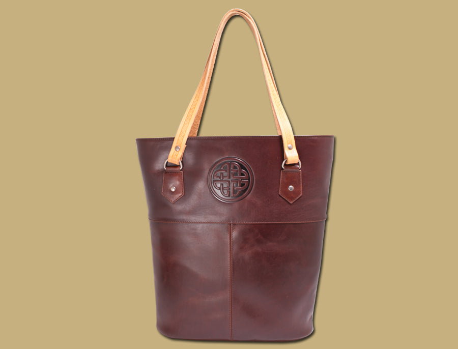 Ladies Leather Tote Bag - Brown