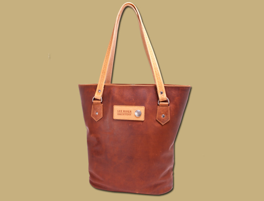 Ladies Leather Tote Bag -Tan