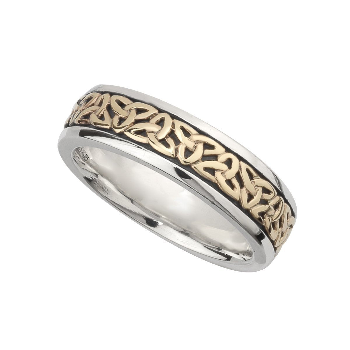 S21009 Silver and 10K Gold Ladies Trinity Knot Band