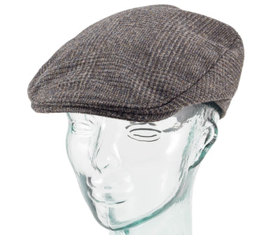 Brown Plaid Mens Irish Donegal Tweed Hanna Hat offset side view