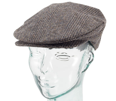 Mens Limited Edition Donegal Tweed Irish Flat Cap made by Hanna Hats, side view