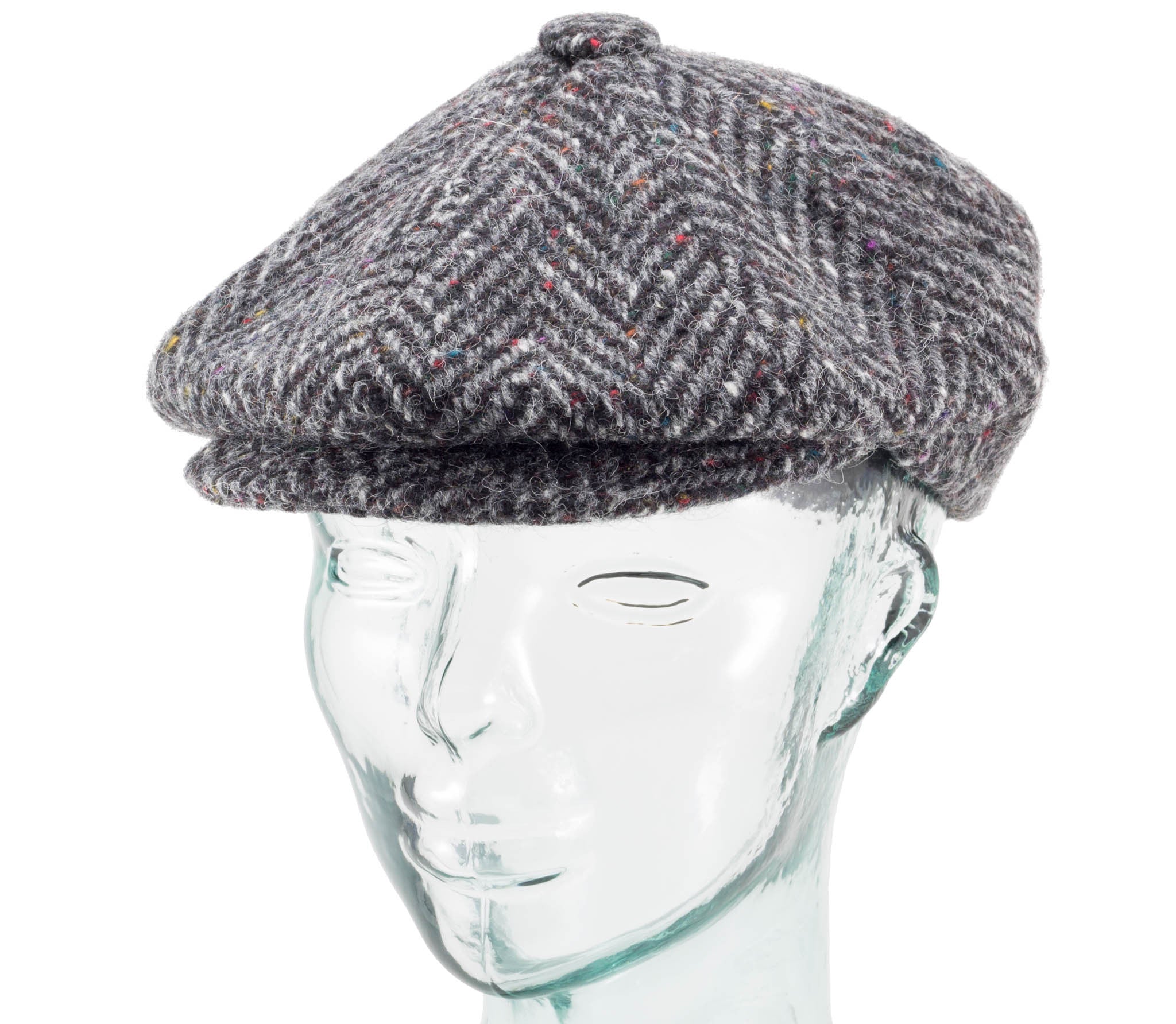 Herringbone Tweed - Fitted Newsboy Cap by Jonathan Richard