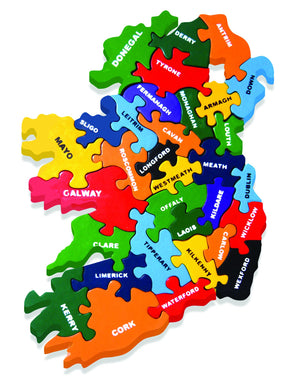 Map of Ireland Painted Wooden Jigsaw Puzzle