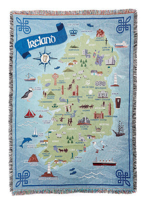 Map of Ireland Throw Blanket