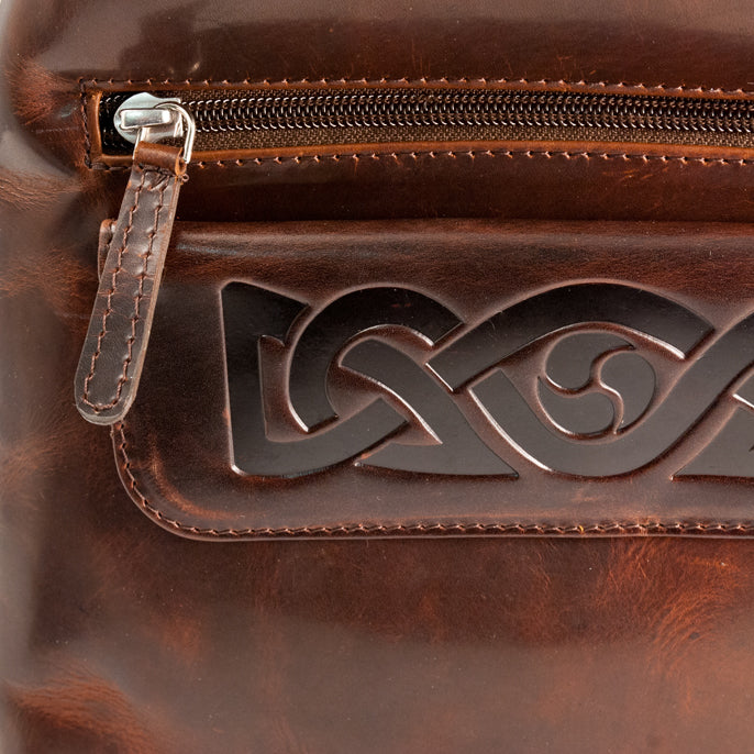 Celtic Embossed Leather Women's Crossbody Bag Made in Ireland