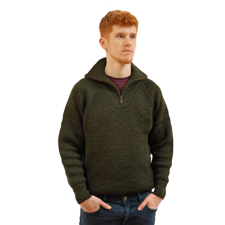 Mens wool quarter zip sweater sale