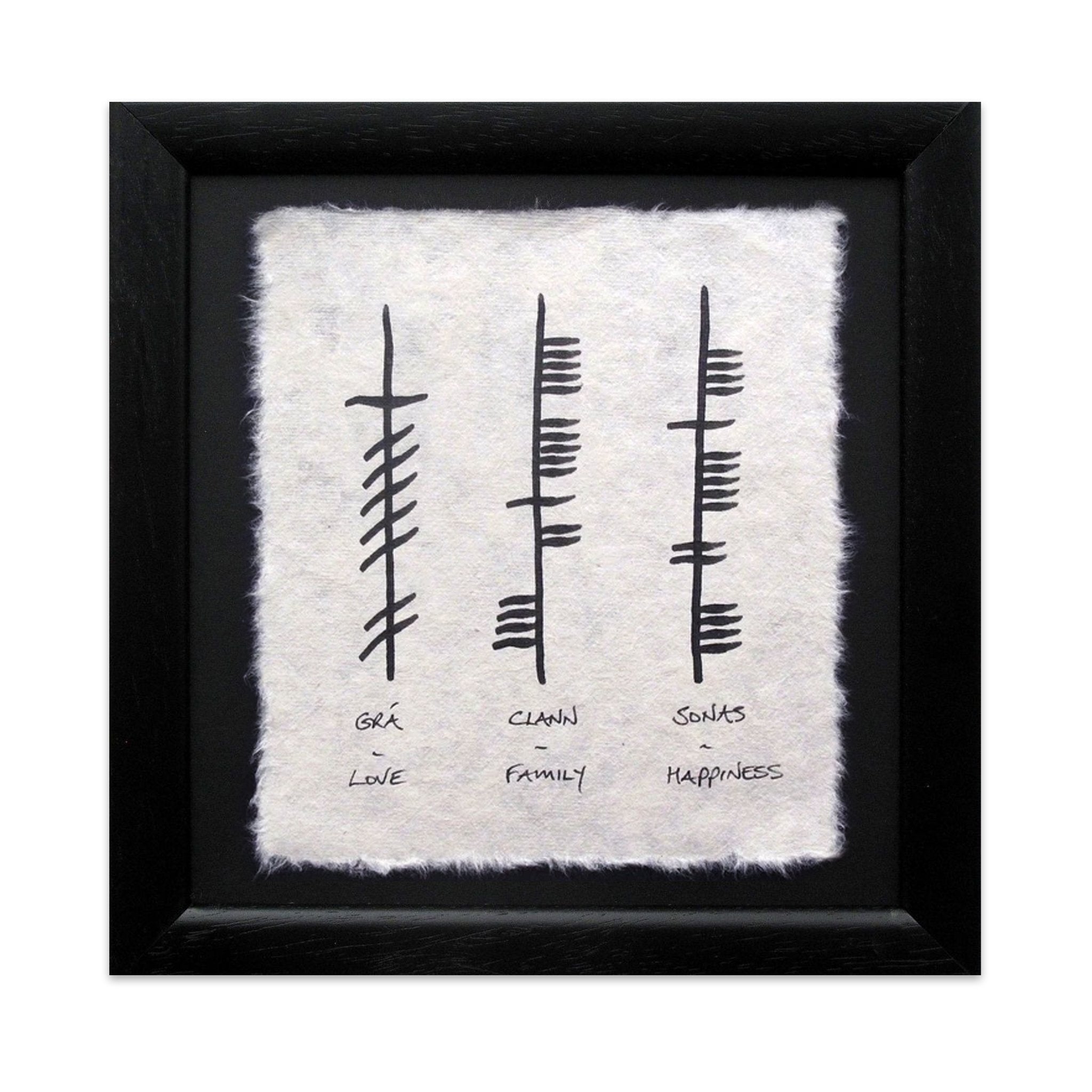Ogham Wishes - Love/Family/Happiness - Small Frame