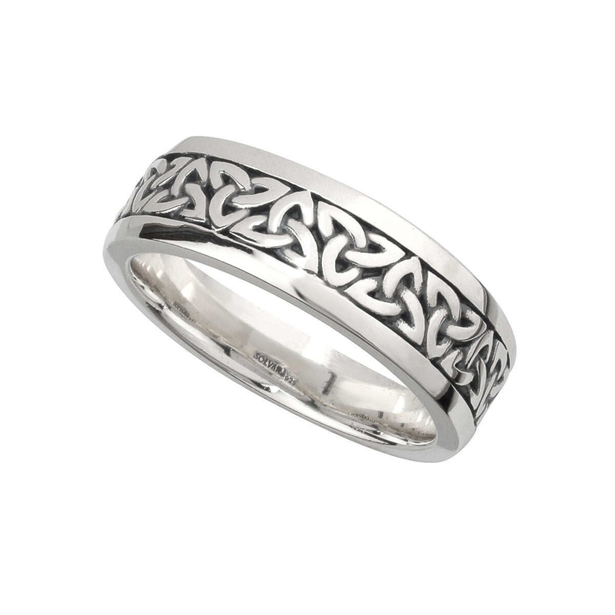 Silver Oxidized Men's Trinity Knot Ring