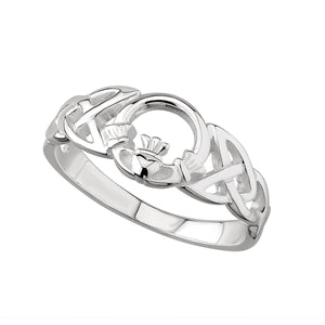 Women's Silver Celtic Claddagh Ring