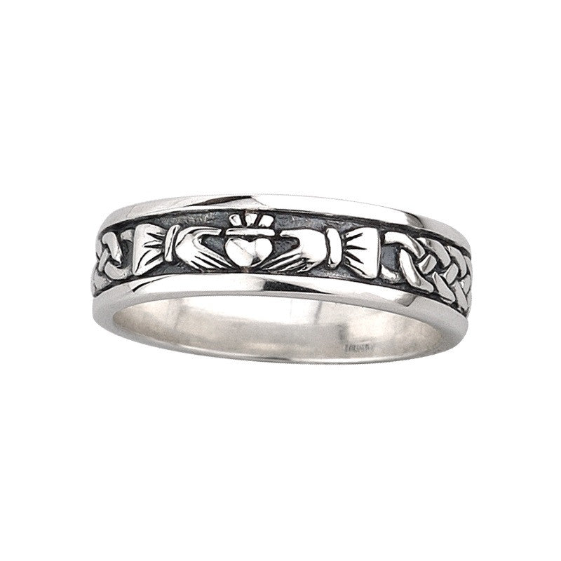 Ladies Claddagh and Celtic Knot Band - S2829 by Solvar