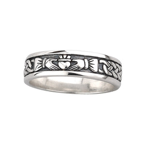 Ladies Claddagh and Celtic Knot Band - S2829 by Solvar