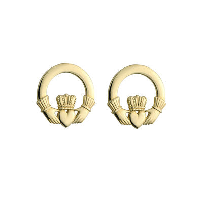 10K Gold Claddagh Stud Earrings
