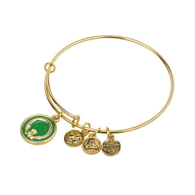 Green Enamel Claddagh Charm Bangle – Real Irish