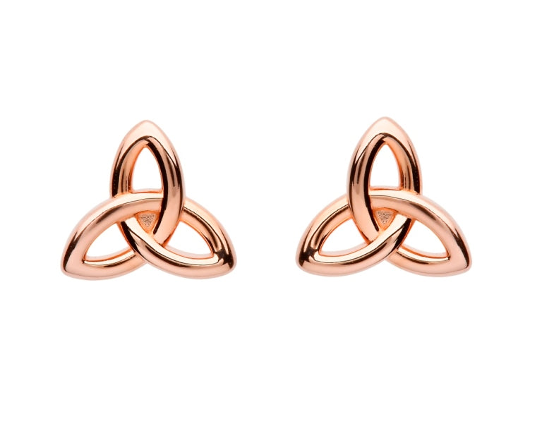SE2250 Sterling Silver Trinity Rose Gold Plated Stud Earrings