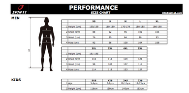 Official Ireland Cycling Wear Size Chart