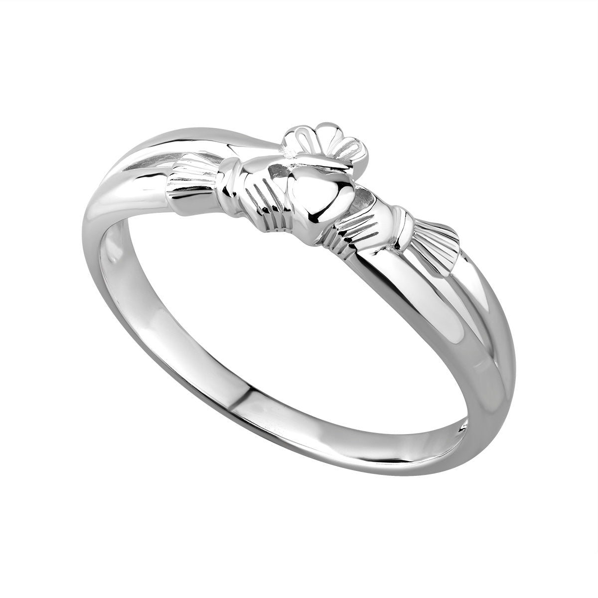 Silver Claddagh Crossover Ring