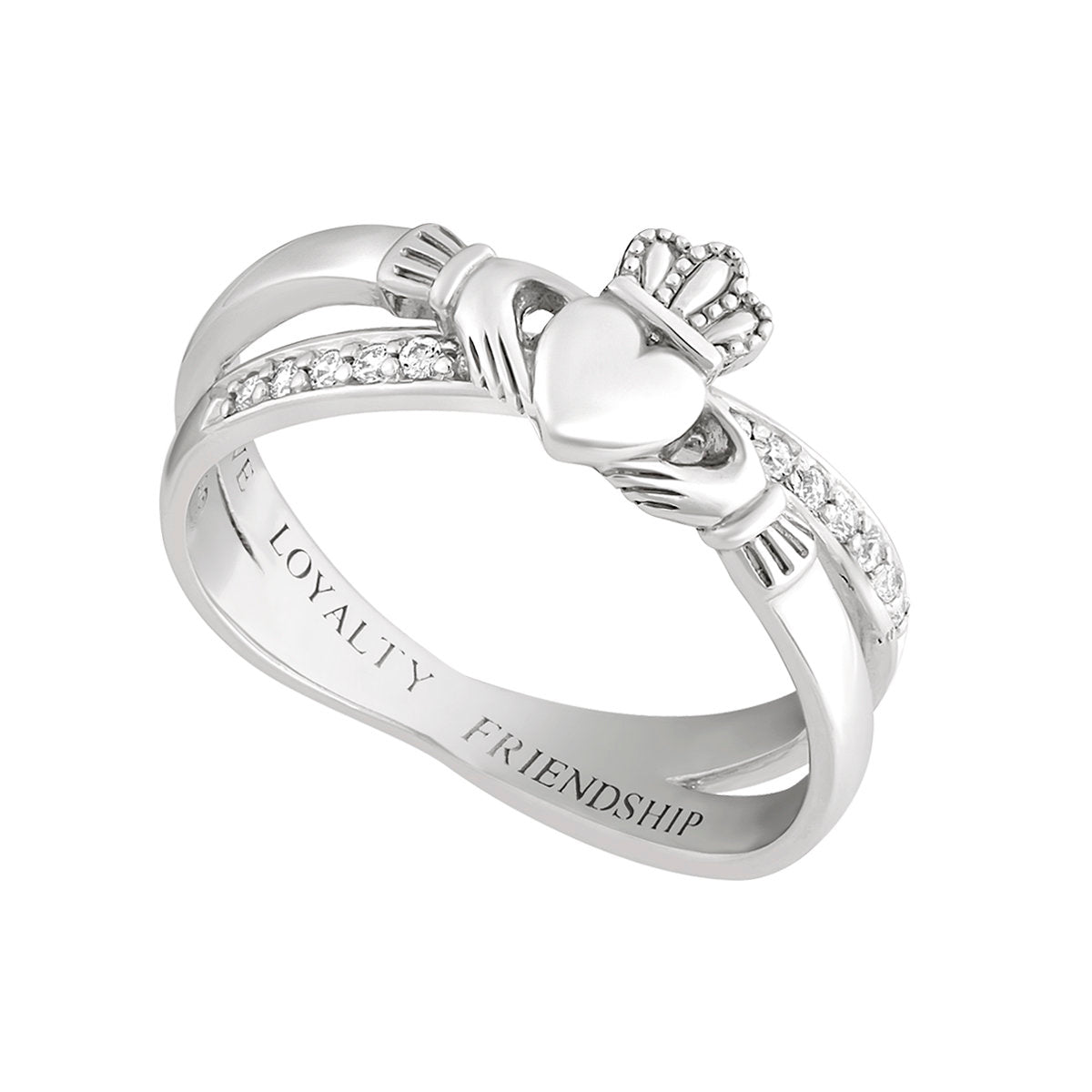 Women's Silver Claddagh Kiss Ring