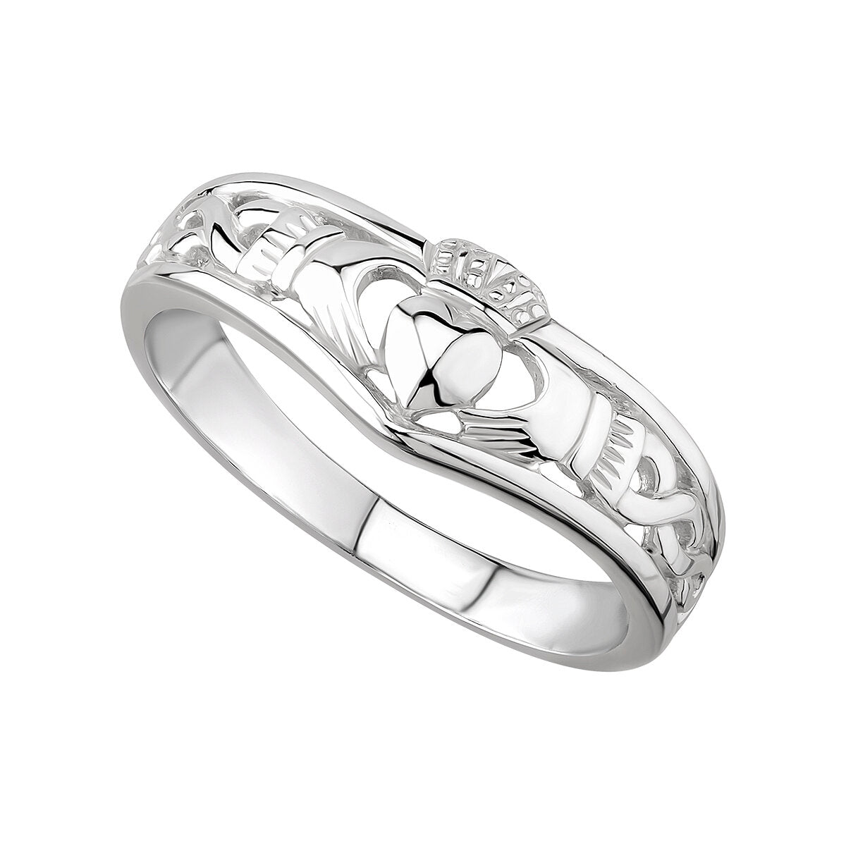 Sterling Silver Claddagh Wishbone Ring