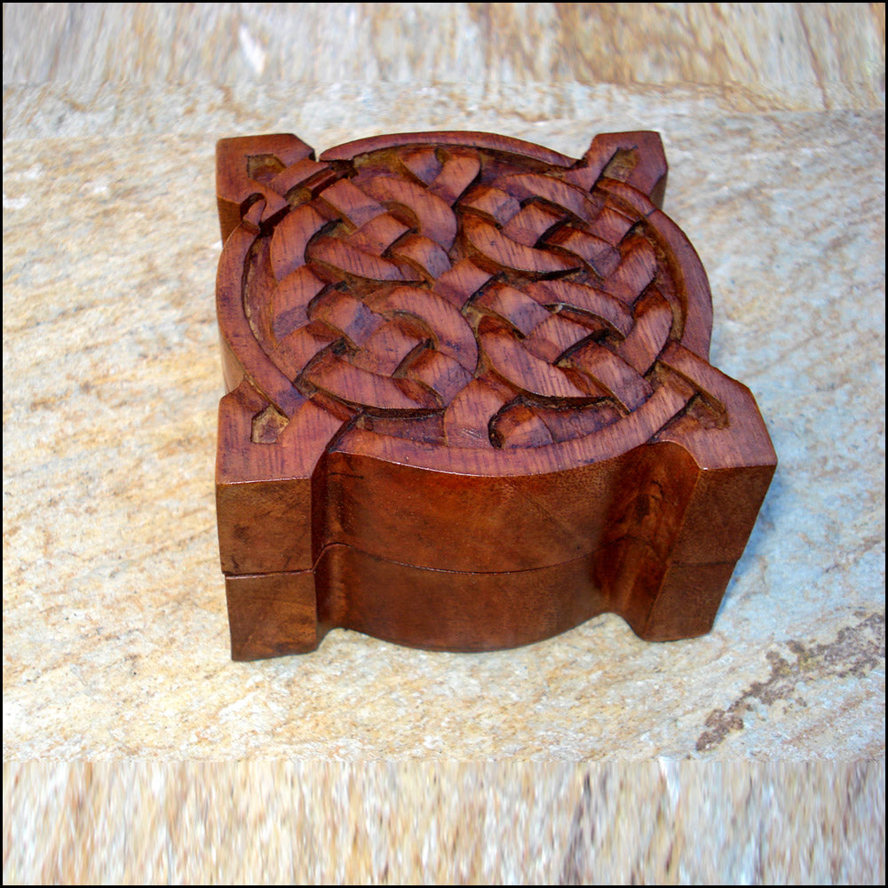 Celtic Puzzle Box Wood Carving